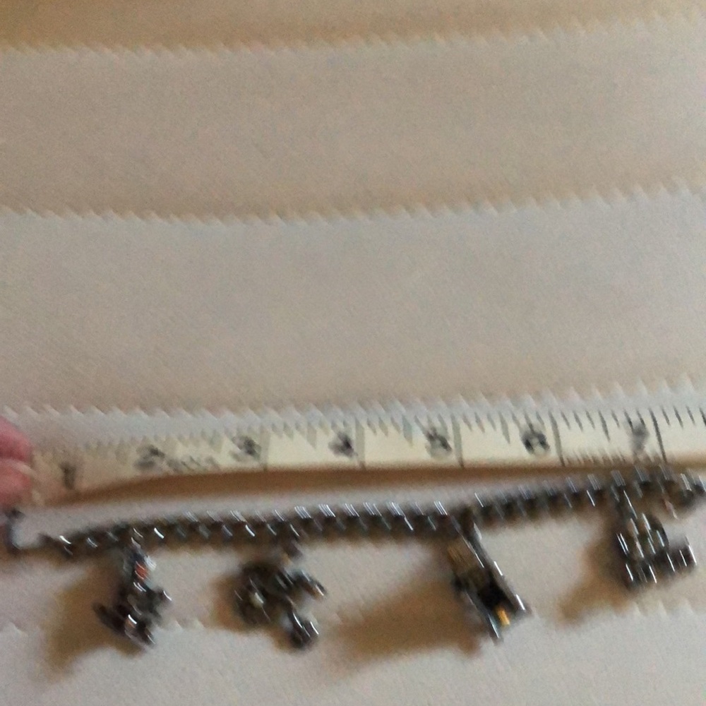 Vintage Silver Charm Bracelet with Turquoise Accents - Picture 7 of 9